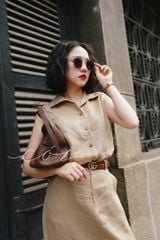 Chân váy xẻ 2 bên Linen tưng premium Cói Design