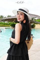 Áo gile vạt tròn 2 túi Linen tưng premium Cói Design