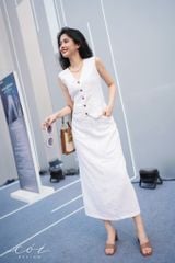Chân váy gile linen tưng premium Cói Design