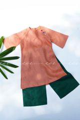 Set Áo Dài Bé Gái Sắc Xuân Linen Cói Design
