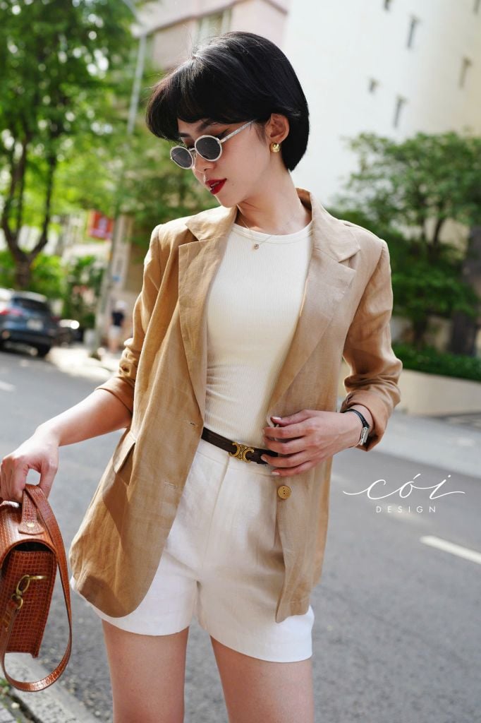 Áo blazer tay dài linen Cói Design