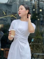 Đầm chéo eo linen tưng premium Cói Design