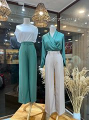 Áo sơ mi lụa đắp chéo Cói Design