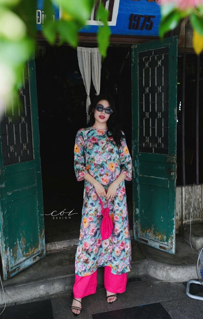 Áo dài sắc xuân Linen tưng premium Cói Design