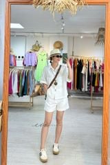 Áo sơ mi hàng nút đôi linen tưng premium Cói Design
