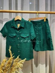 Áo 2 túi tay ngắn linen Cói Design