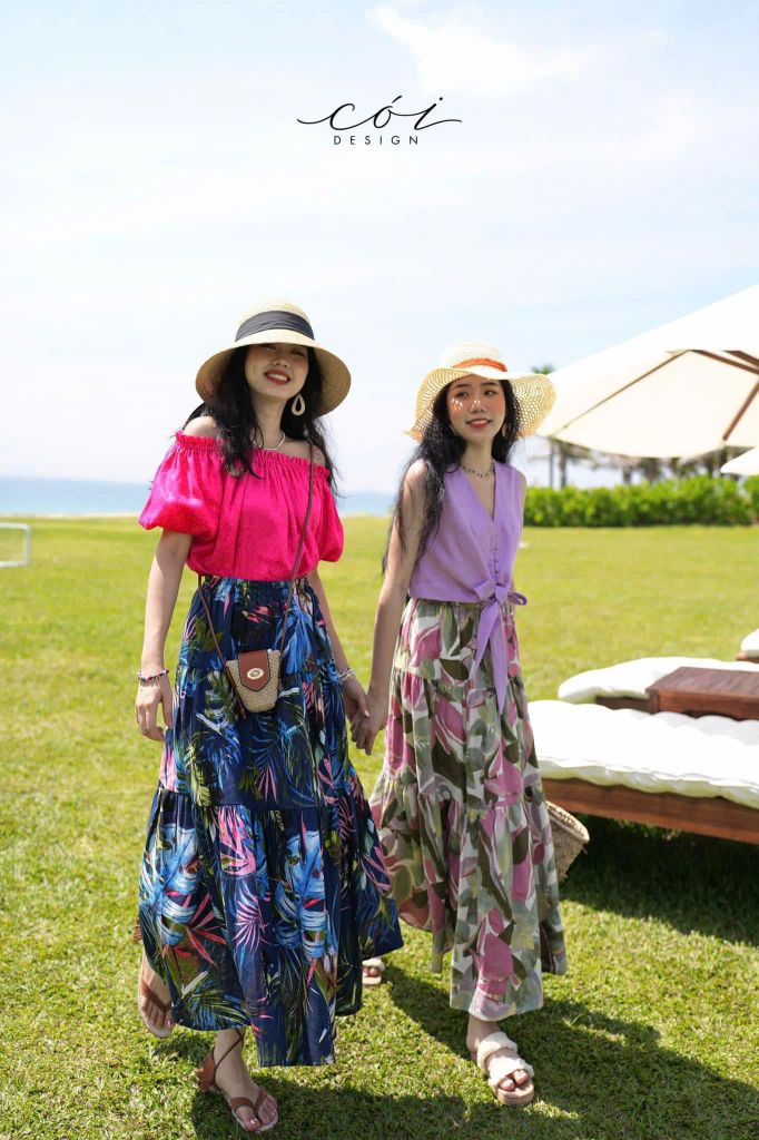 Chân váy tầng Linen tưng premium Cói Design