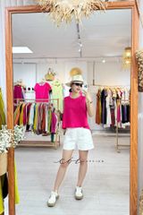 Áo sát nách hàng nút lưng linen tưng premium Cói Design