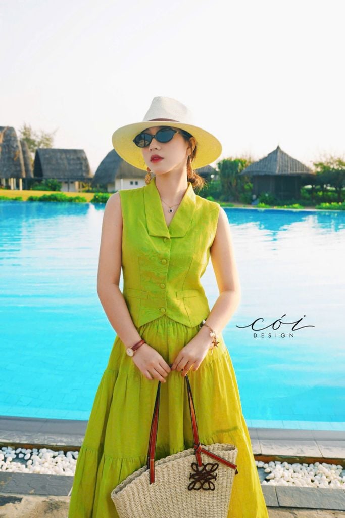 Chân váy tầng Linen tưng premium Cói Design