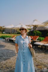 Đầm sơ mi tay ngắn form 8 mảnh Linen tưng premium Cói Design