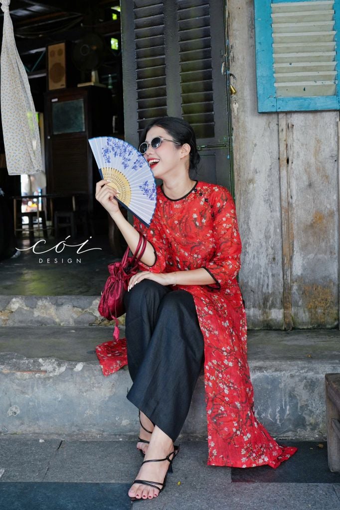 Áo dài sắc xuân Linen tưng premium Cói Design