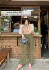 Quần ống loe Gold Cói Design