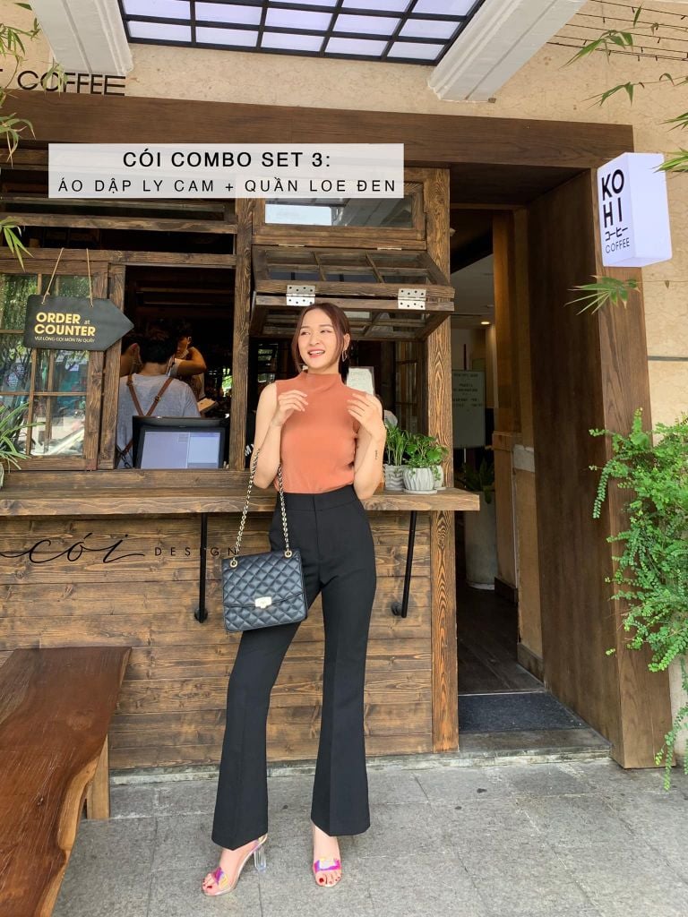 Quần ống loe Gold Cói Design