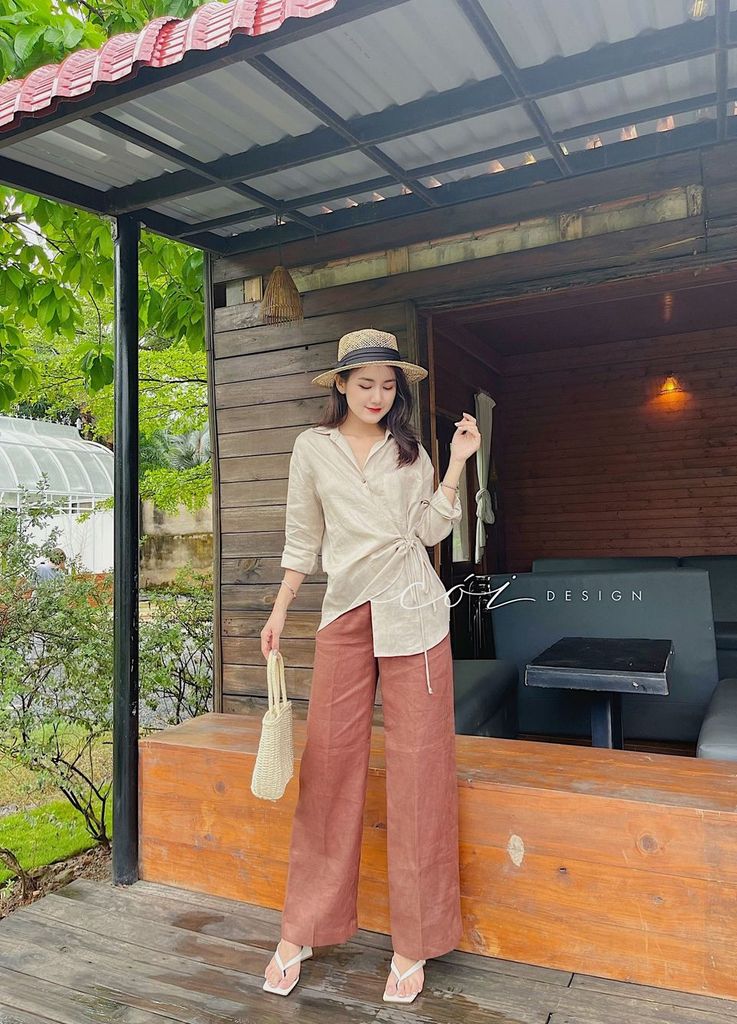 Quần suông linen tưng premium Cói Design