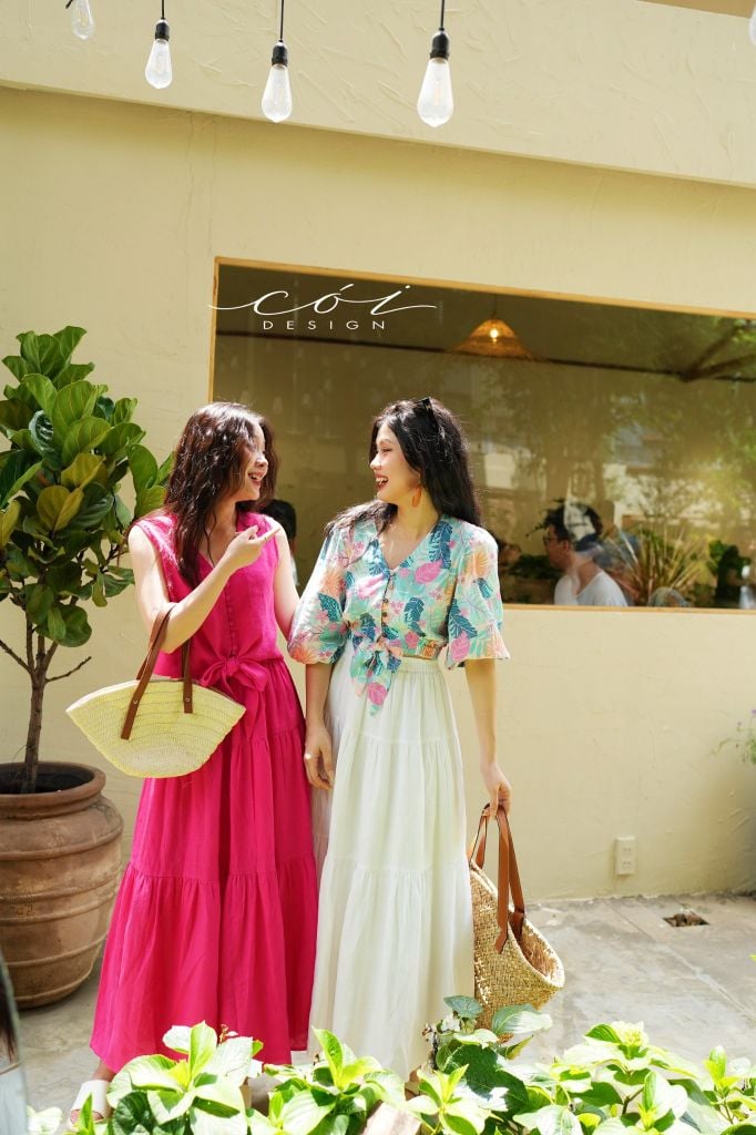 Áo croptop tay bí phối dây linen Cói Design