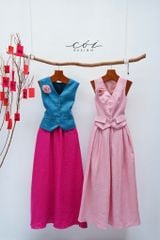 Chân váy xếp ly dáng dài Linen tưng premium Cói Design