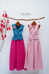 Áo gile phối dây linen tưng premium Cói Design