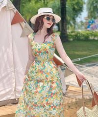Đầm họa tiết linen tơ Cói Design