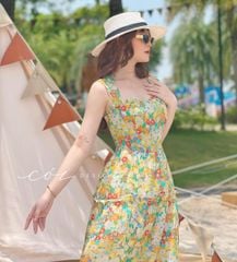 Đầm họa tiết linen tơ Cói Design