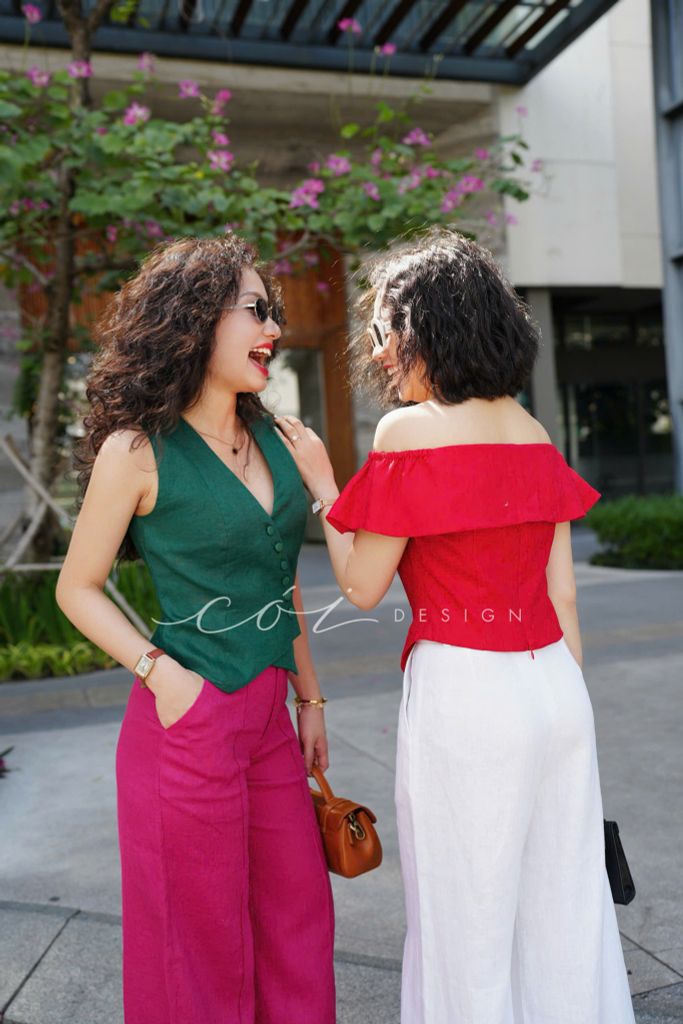 Quần suông ly giữa Linen tưng premium Cói Design