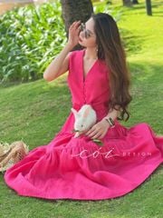 Áo sát nách nút bọc phối dây Linen tưng premium Cói Design
