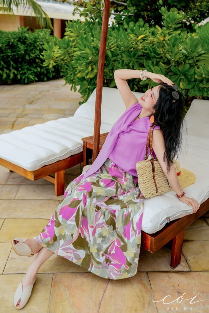Áo cổ phối dây Hàn Quốc Linen tưng premium Cói Design