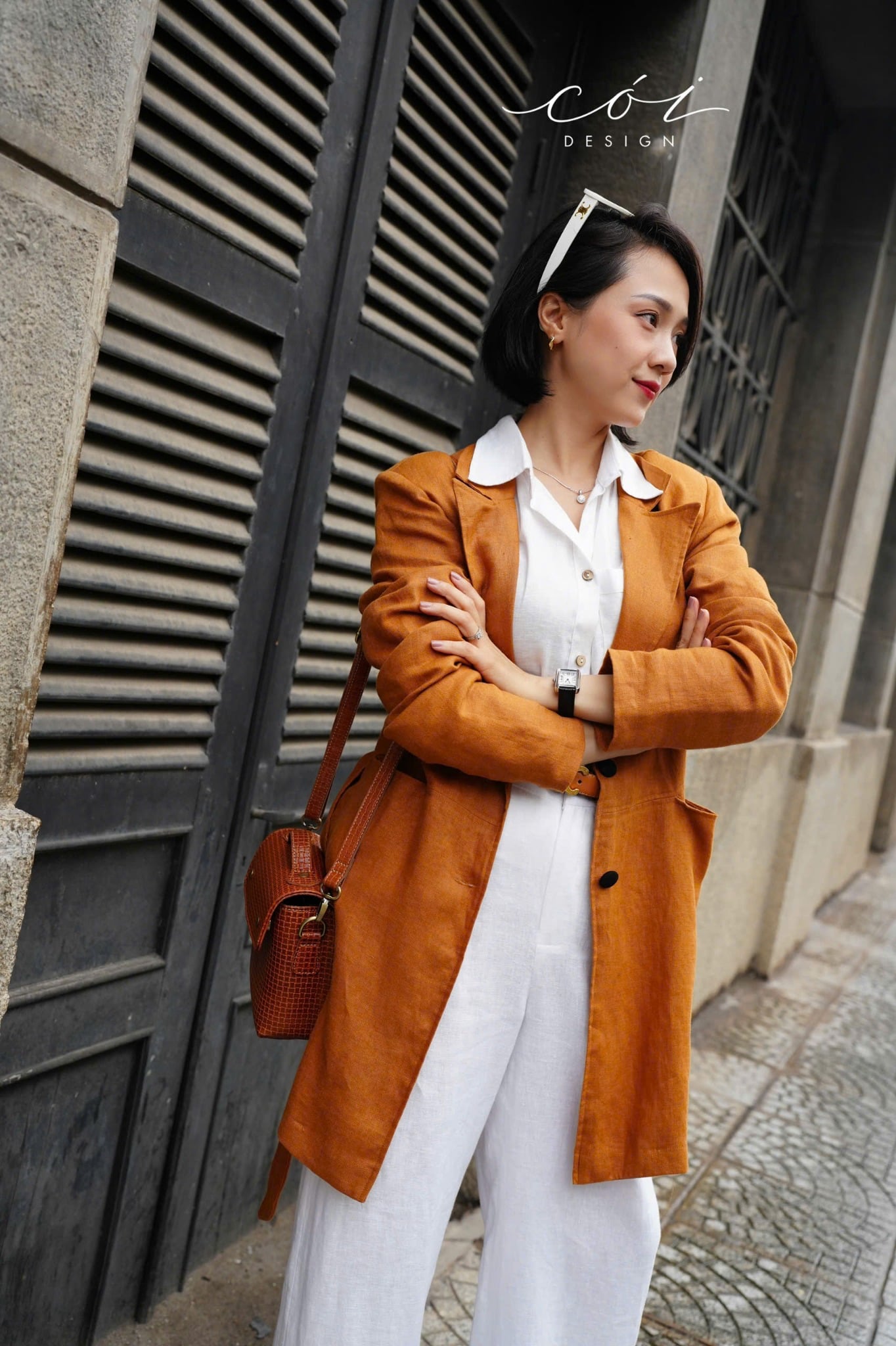 Áo blazer tay dài linen Cói Design