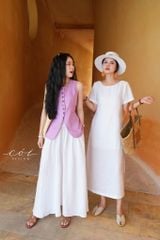 Chân váy xếp nhún linen tưng premium Cói Design