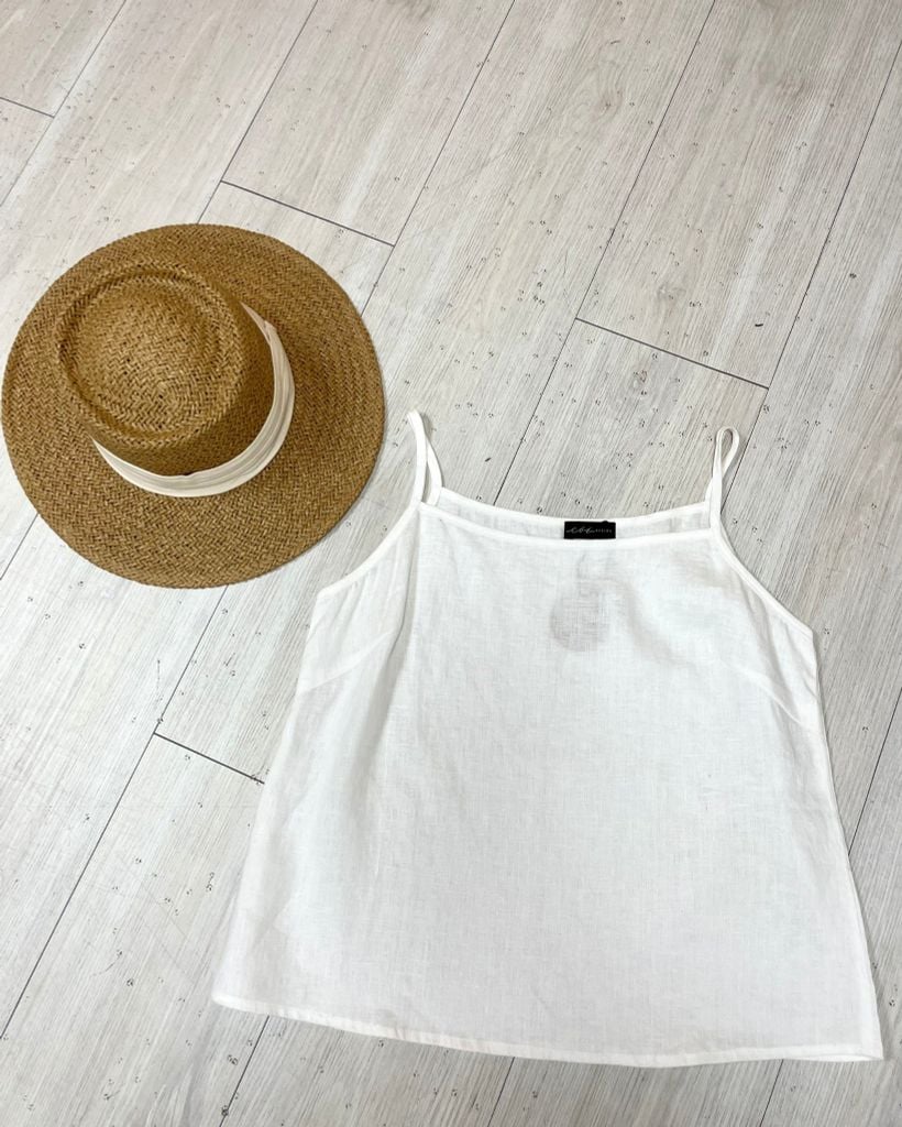 Áo 2 dây cổ tròn Linen tưng premium Cói Design