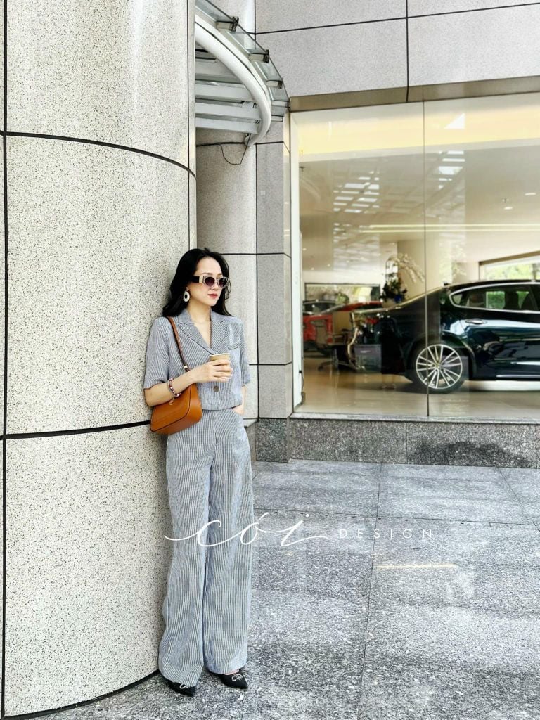 Quần suông linen sọc Cói Design