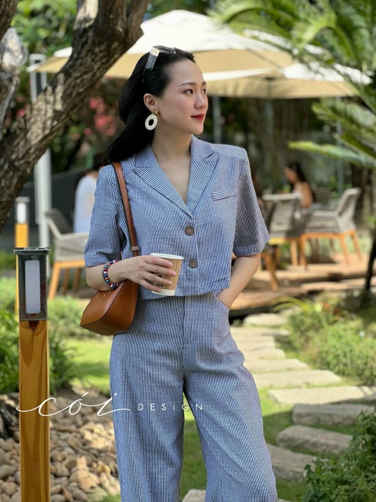 Áo linen sọc Cói Design
