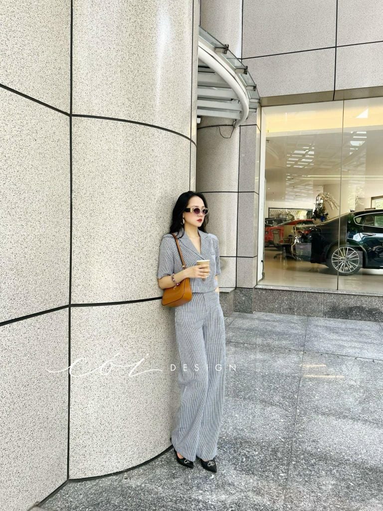Quần suông linen sọc Cói Design