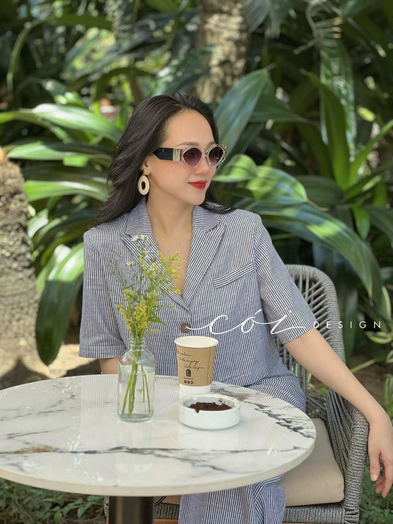 Quần suông linen sọc Cói Design