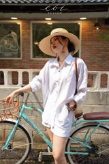 Áo sơ mi suông linen tưng premium Cói Design
