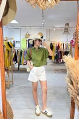 Áo sơ mi nút bọc tay liền Linen tưng premium Cói Design