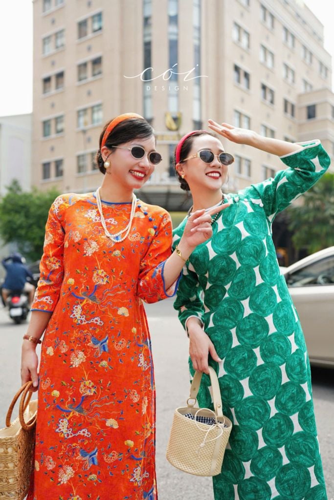 Set Áo Dài Sắc Xuân kèm quần suông Cói Design