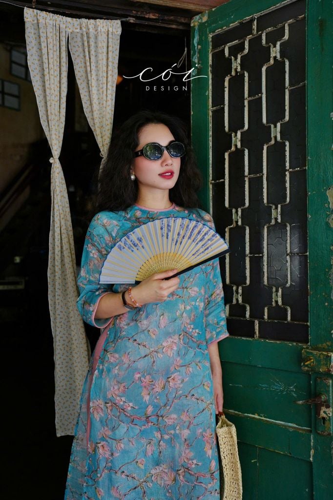 Áo dài sắc xuân Linen tưng premium Cói Design