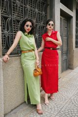 Chân váy xẻ 2 bên Linen tưng premium Cói Design