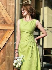 Đầm linen rút túi sát nách Cói Design