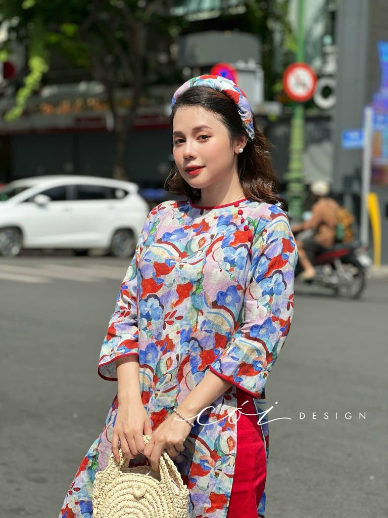 Set áo dài Sắc Xuân Bên Thềm  Cói Design