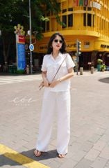 Áo 2 túi tay ngắn linen Cói Design