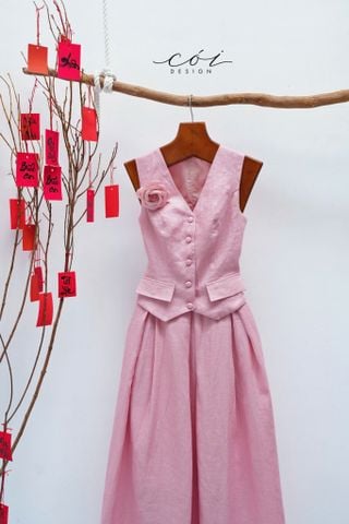 Chân váy xếp ly dáng dài Linen tưng premium Cói Design