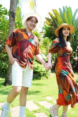 Đầm bẹt vai họa tiết Linen hàn Cói Design
