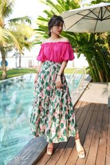 Áo xếp nhún bẹt vai Linen tưng premium Cói Design