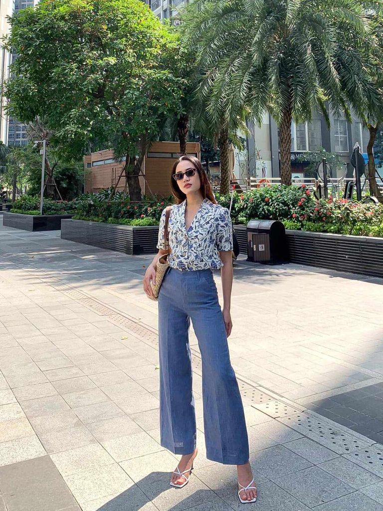 Áo danton họa tiết linen Nữ Cói Design