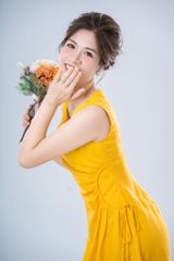 Đầm linen rút túi sát nách Cói Design