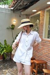 Áo sơ mi suông linen tưng premium Cói Design