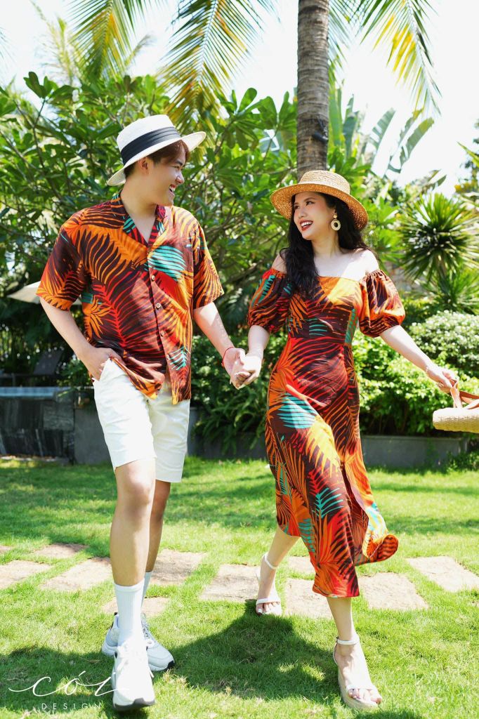 Áo danton họa tiết linen Nữ Cói Design