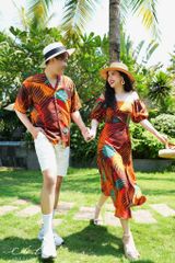 Áo danton họa tiết linen Nữ Cói Design