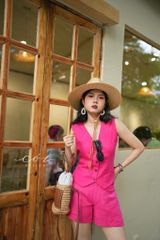 Áo gile phối dây linen tưng premium Cói Design